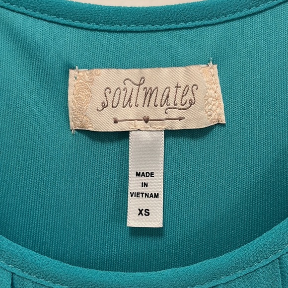 XS Soulmates teal accordion dress - Picture 2 of 3